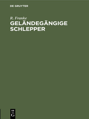 cover image of Geländegängige Schlepper
